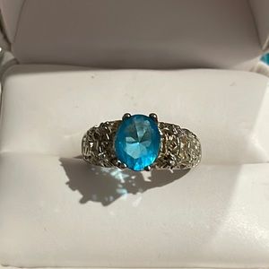 925 SS Aqua Marine Ring